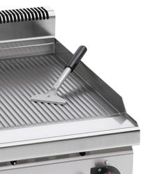 Commercial Electric Griddle - 4.8kW - Ribbed Plate - Cooking area: 395x500mm - on Stand