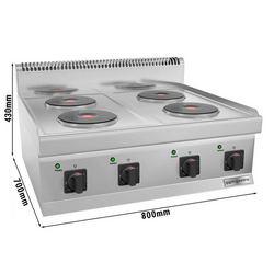 Cuisinière électrique - 9,2 kW - 4 plaques rondes