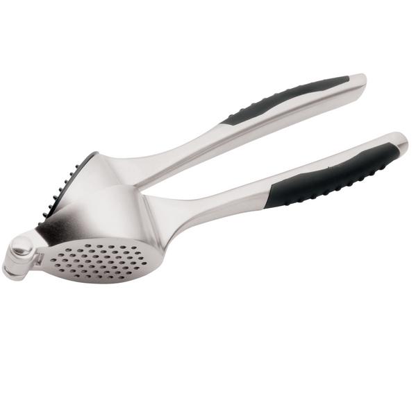 Knoflookpers - zinkgietwerk - met ontkerner; geschikt voor ongeschilde teentjes; antislip handgrepen - lengte 37mm