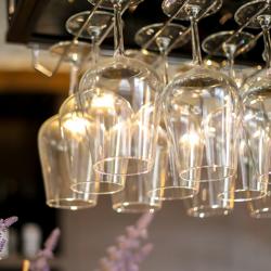 (2 szt.) Uchwyt na kieliszki sufitowy - Bar Professional - Stal nierdzewna - 305x115x35mm - w zestawie: śruby