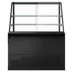 Banco gastronomia professionale TORONTO - 1300x880mm - Ventilata - Doppi vetri - Colore Nero - Pannello frontale rovere - con 2 ripiani
