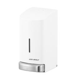 AIR-WOLF | Distributore di sapone e disinfettante con pulsante - 800 ml - Acciaio inox - Bianco