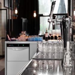 Duplafalú pohármosogatógép - Digitális - 2,97 kW - mosogatószer-adagoló, öblítőszer-adagoló és gravitációs leeresztés