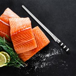 F. DICK | 1905 Salmon & Ham Slicing Knife – Granton Edge - 320 mm Blade - Black/Silver Handle