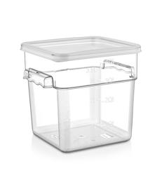 Commercial Food Container - Clear, Shatterproof Plastic - With lid