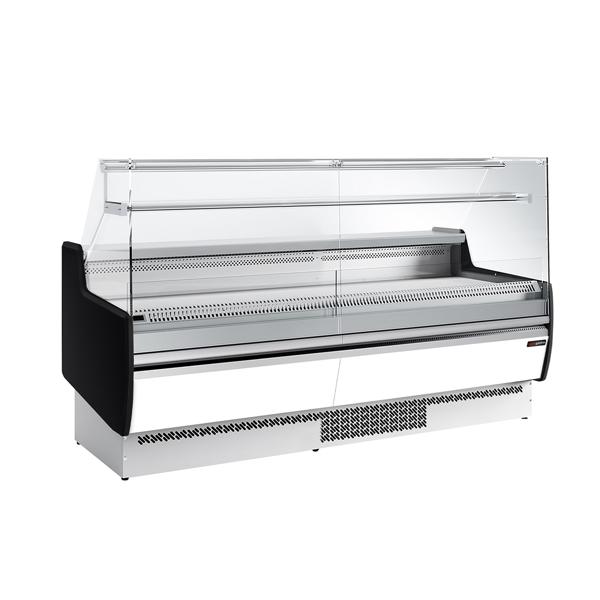Vitrina de refrigeración - 1935x953mm - vitrina expositora - frontal y laterales de cristal, trasera abierta - refrigeración ventilada - 213 l