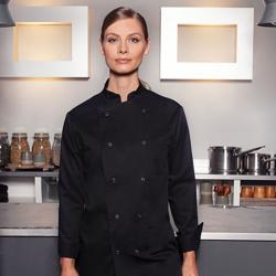 KARLOWSKY | Basic Double-Breasted Chef Jacket with Press Studs – Black - Size XL