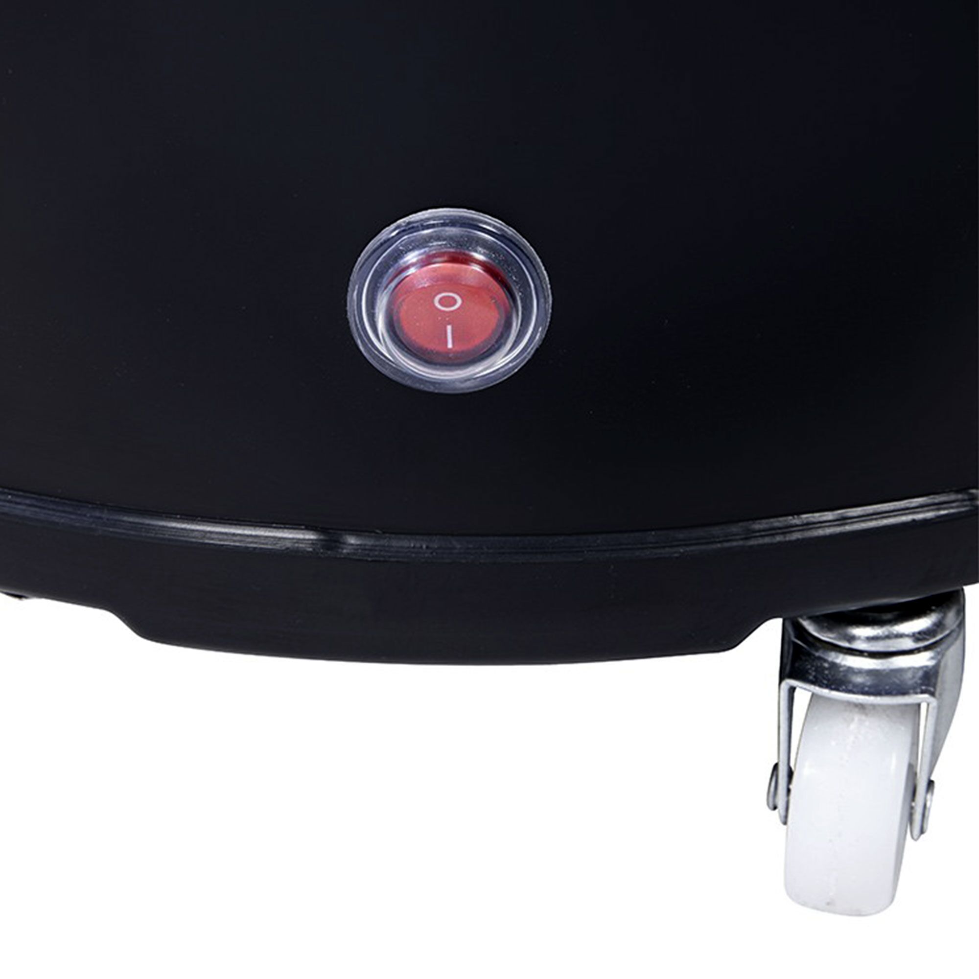 GASTRO-COOL | Réfrigérateur de fête / tonneau réfrigérant - 71 litres - couvercle en verre et roulettes - Noir       