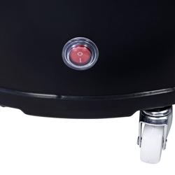 GASTRO-COOL | Party Drinks Cooler Barrel – 71 L - 0–10°C - Glass lid - Castors - Black/Silver - LED front - 2 baskets