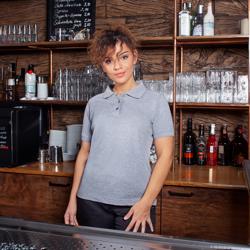 KARLOWSKY | Ladies Workwear Polo Shirt Basic – Light Grey - 3XL - 100% Cotton - 60°C Wash