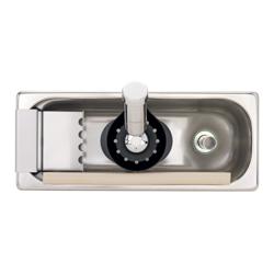 Portioning Rinse 269x110x115mm WATERSTOP with integrated automatic water stop with integrated backflow preventer & integrated flow regulator - Stainless Steel - CNS - 1 bottom opening