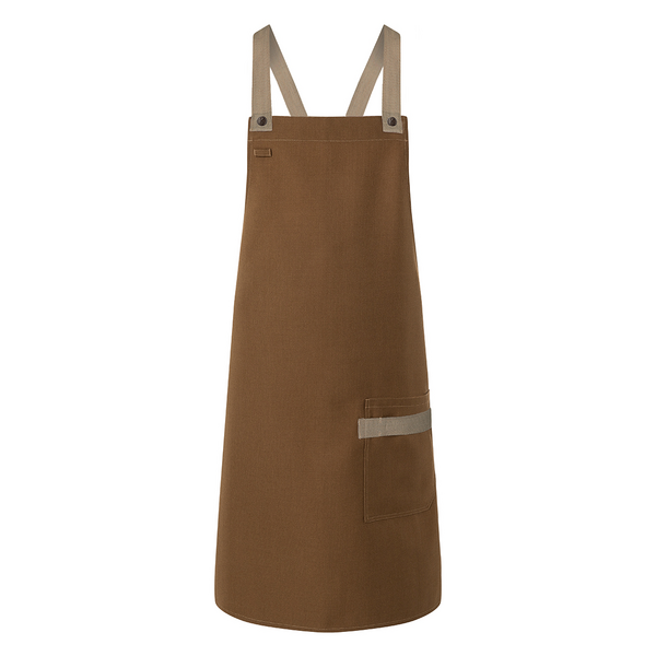 Karlowsky - delantal con pechera look urbano - canela
