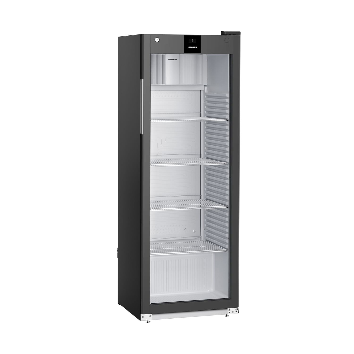 LIEBHERR | Réfrigérateur PERFORMANCE - 347 litres - Intérieur en plastique - Avec 1 porte en verre - Noir       