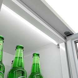 Chłodziarka barowa - 900mm - 220 litrów - z 2 szklanymi drzwiami na zawiasach - Szara