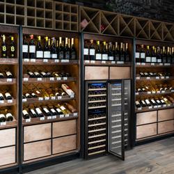 Cave de vinhos Profissional - Aço inoxidável - 2 zonas de temperatura - 160 litros - até 53 garrafas