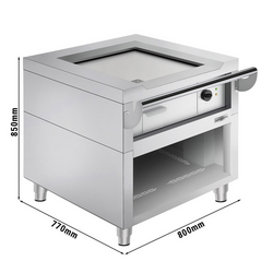 Elektromos Teppanyaki grill - 4,5kW - Sima sütőlap - Elülső sütés