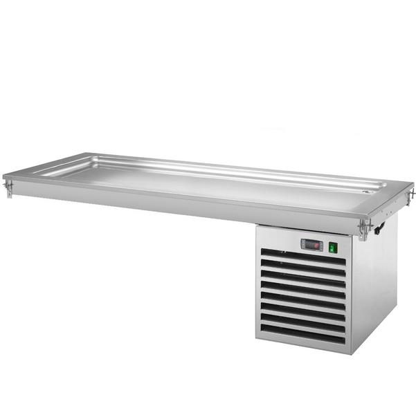 Drop-in gekoeld bovenblad - 2100mm - +2 tot +8°C - 6x GN 1/1 - 700W | Koelplaat - GN 1/1 - RVS