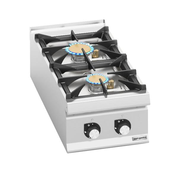 Fogón a gas de sobremesa - 16kW - 2 fuegos
