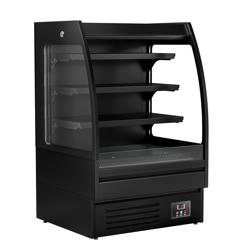 Commercial multideck display fridge - Open front - 900mm - 216L - with 3 shelves - Black