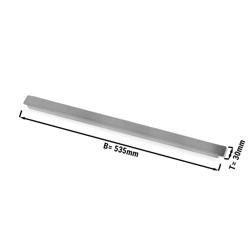 Fémszalag (beépíthető vitrin) - GN 1/1 - rozsdamentes acél - 535x30x11 mm - für GN edényekhez