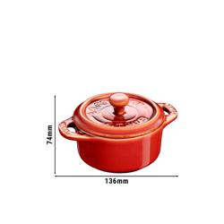STAUB | CERAMIQUE - طنجرة كوكوت صغيرة - بقطر 100 مم - دائرية - سيراميك - نحاسي عتيق