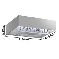 Hotte de plafond à induction - 2400 mm - sans moteur - avec filtre