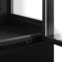 Supermarkt-wandkoelmeubel - 1002mm - 440 liter - met 2 dubbelglas glazen draaideuren & 4 schappen - zwart