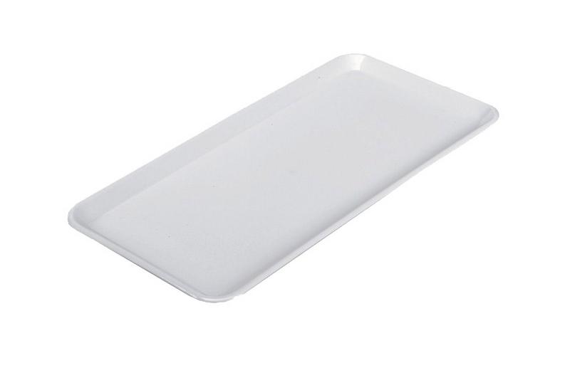Plateau de présentation rectangulaire - plastique - 400 x 200 x 15 mm - Blanc