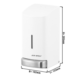 AIR-WOLF | Zeep & desinfectie dispenser met drukknop - 800ml - Roestvrij staal - Wit