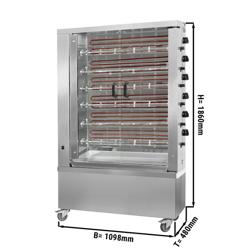 Électrique Rôtissoire à poulets Verticale - avec 6 broches pour jusqu’à 36 poulets - Crème - 28,8kW