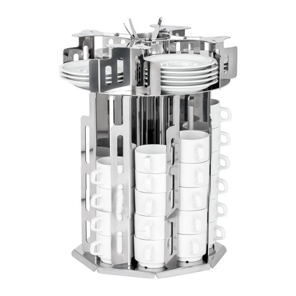 Kop- en schoteldispenser - roterend - Rvs