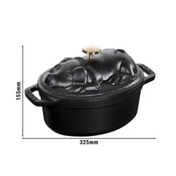 STAUB | LA COCOTTE - Кокотниця - Кришка у формі поросяти - Овальна - 170 мм - Чавунна - Чорна
