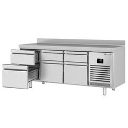 طاولة مبردة PREMIUM PLUS - 1960x600mm - مع 6 درج - حاجز خلفي