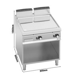 Commercial Gas Griddle - 14.0kW - Ribbed Plate - on Stand