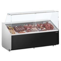Banco gastronomia professionale - 1881x979mm - 387 L - Vetro dritto - Pannello frontale Nero RAL9017
