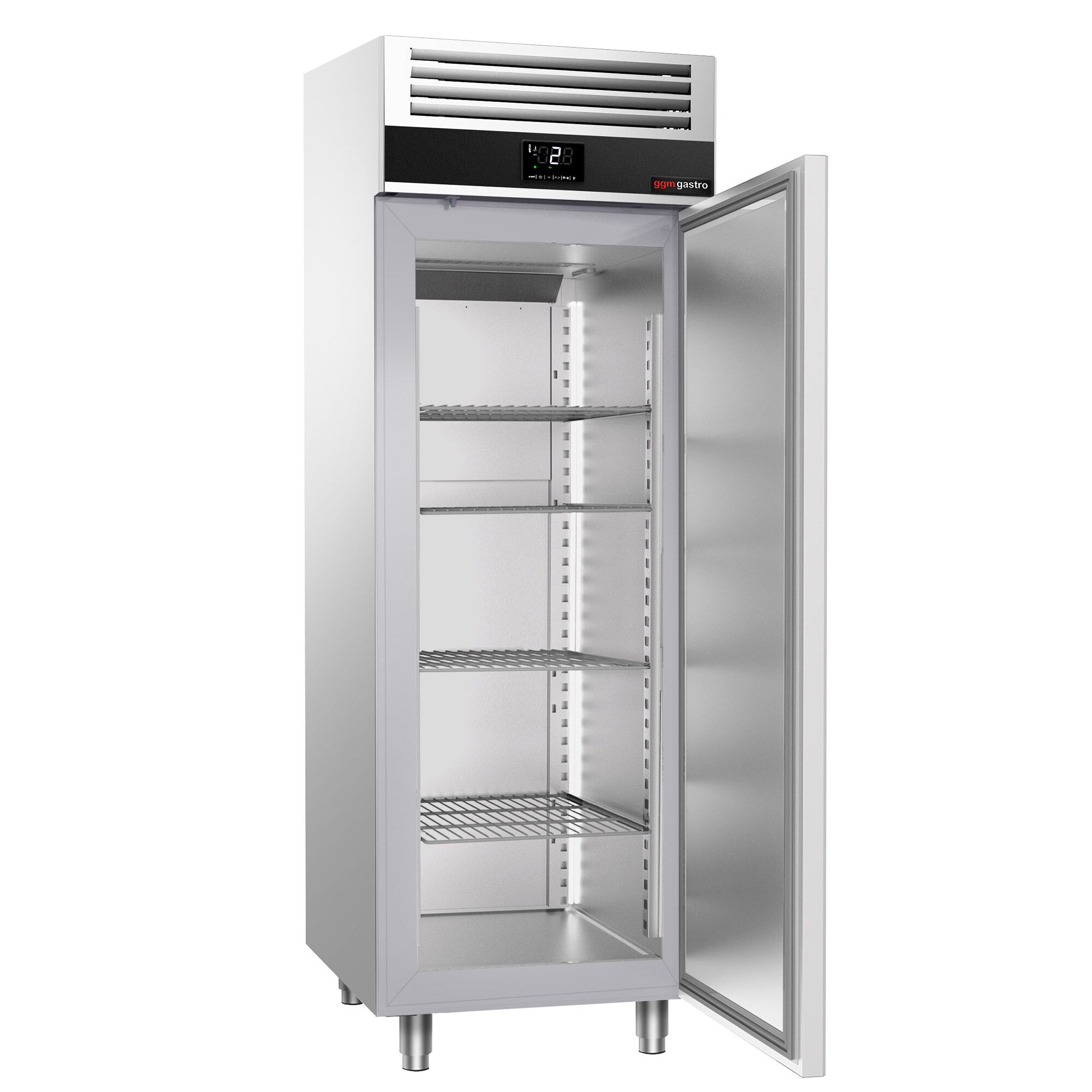 Armoire réfrigérée positive Inox AISI 304 PREMIUM - GN 2/1 - 700 L - avec 1 porte & Glissières GN & 4 grilles GN 2/1