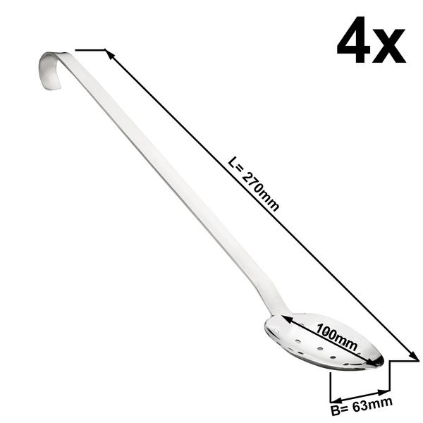 (4 Stück) Servierlöffel - Ø 63mm - Länge: 270mm - perforiert - Edelstahl