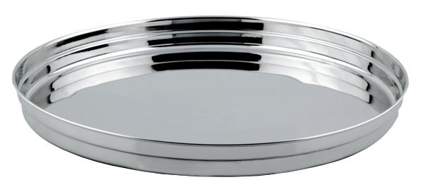 Serviertablett / Servierplatte / Tablett / Kellnertablett / Kaffeetablett / Servierteller / Aufschnittplatte / Partyplatte - Edelstahl - Ø 320mm - mit Rand
