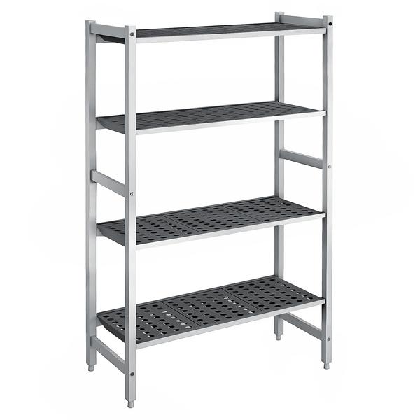 وحدة رفوف ألمنيوم - بداية - 960x1800mm - عمق: 460 mm - 4 رفوف - الحمولة: 900 kg