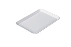 Plateau de présentation rectangulaire - plastique - 240 x 180 x 15 mm - Blanc