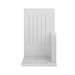 Knife Rack - with Slots for 5 Knives & 2 Sharpeners - Polyethylene - 301x501x202mm - White