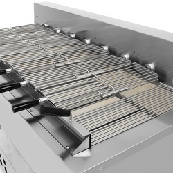 Grill węglowy / opiekacz do kurczaka - 1800 mm - z 8 szpikulcami 