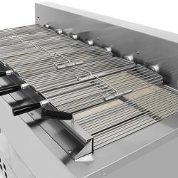 Holzkohlegrill / Röster für Hähnchen - 1800mm - mit 8 Spieße