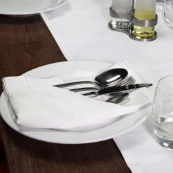 (250 pcs) Serviette de table damassée en coton Tessin Atlas - 50x50cm - Blanc