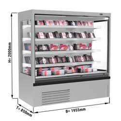 Mural refrigerado abierto - 1955x850x2000mm - 725L - con 4 estantes - incl. cortina nocturna