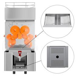 Elektrische Orangenpresse - mit automatischer Fruchtzufuhr & Ablasshahn - Silber