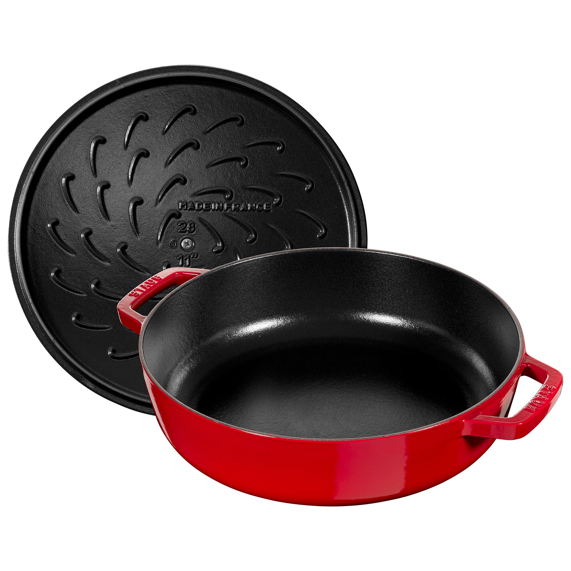 STAUB | BRAISERS - Cocotte avec Chistera Drop-Structure - 240mm - Fonte - Rouge cerise
