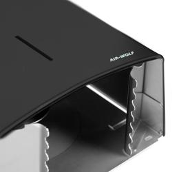 AIR-WOLF | Duplex-Çift taraflı kağıt rulo havlu dispenseri - 3 ev tipi rulo veya 1 büyük rulo için - paslanmaz çelik - mat siyah