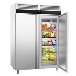 Vrieskast RVS PREMIUM - GN 2/1 - 1400liter - -22°C tot -10°C - met 2 deuren - geforceerde koeling, automatische ontdooiing & LED-verlichting