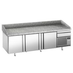 Pizzawerkbank PREMIUM PLUS - 2305x800mm - granieten werkblad - met 3 deuren & 1 laden